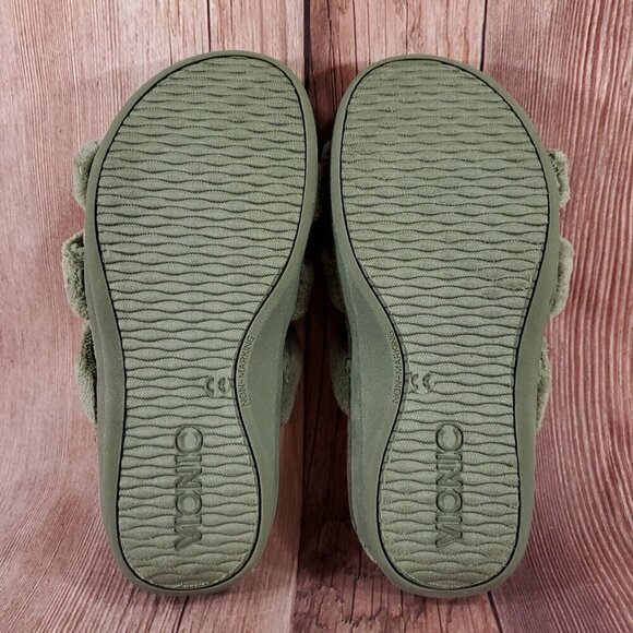 Vionic Snooze Womens Size 6 Green Terrycloth Slip On Slippers Sandals Shoes - Picture 14 of 15
